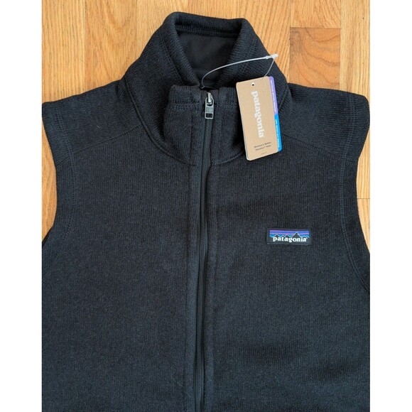 NWT Patagonia Black Vest Women MEDIUM Better Sweater Fleece Full Zip 25887 - Picture 4 of 9